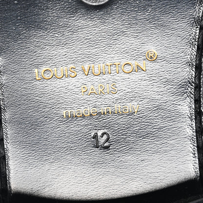 Louis Vuitton Calfskin Monogram Eclipse Mens Major Loafers 12 Black 6 of 9