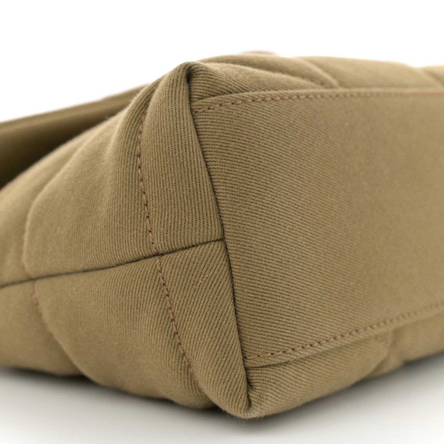 Saint Laurent Canvas Quilted Toy Loulou Puffer Monogram Chain Satchel Fir Green 9 of 10