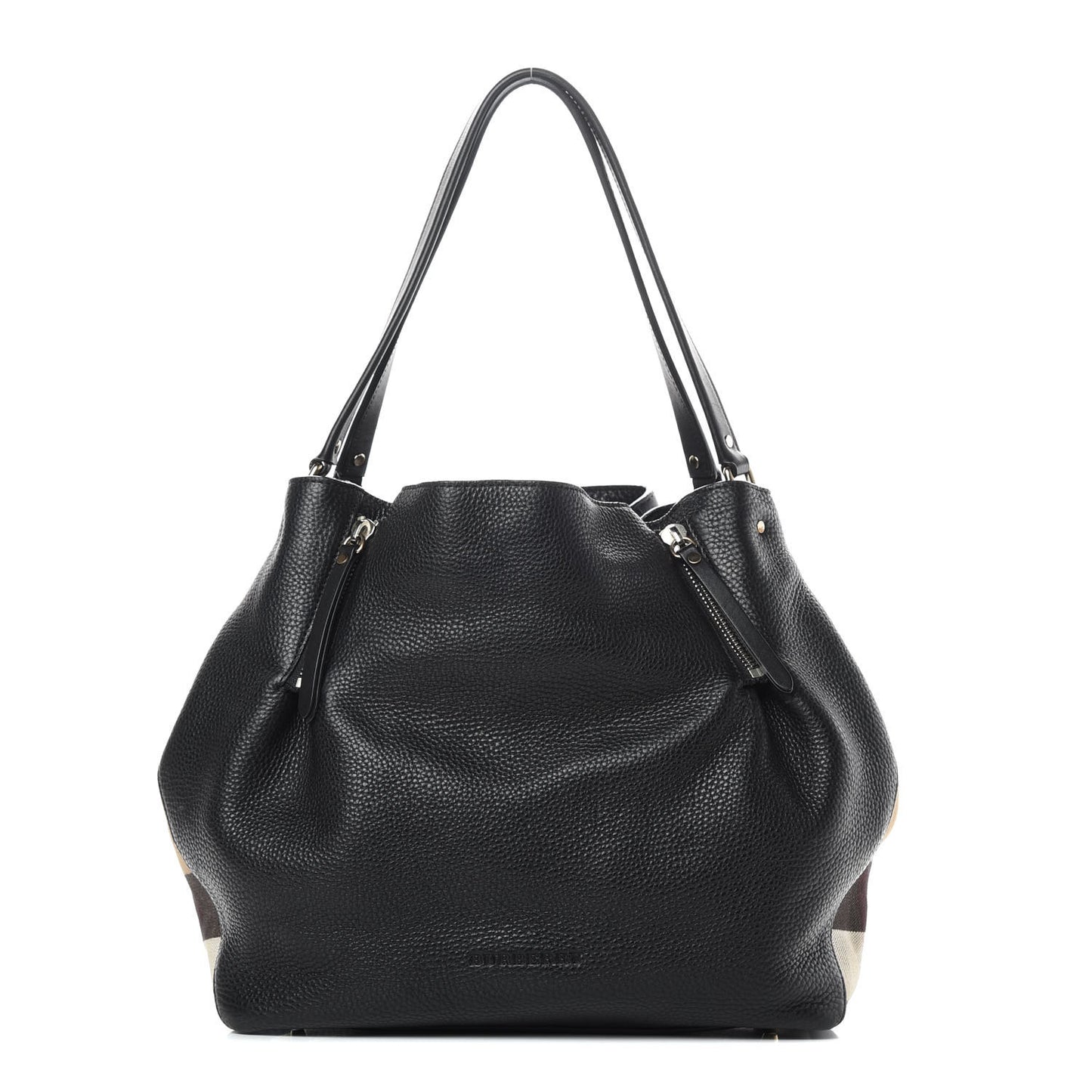 Grainy Calfskin House Check Medium Maidstone Black