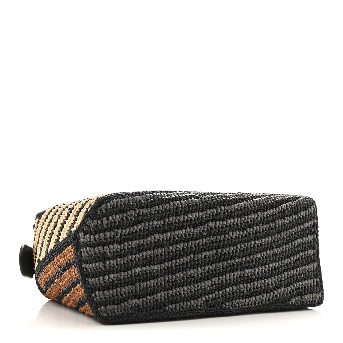 Raffia Calfskin Small Puzzle Bag Natural Honey Gold
