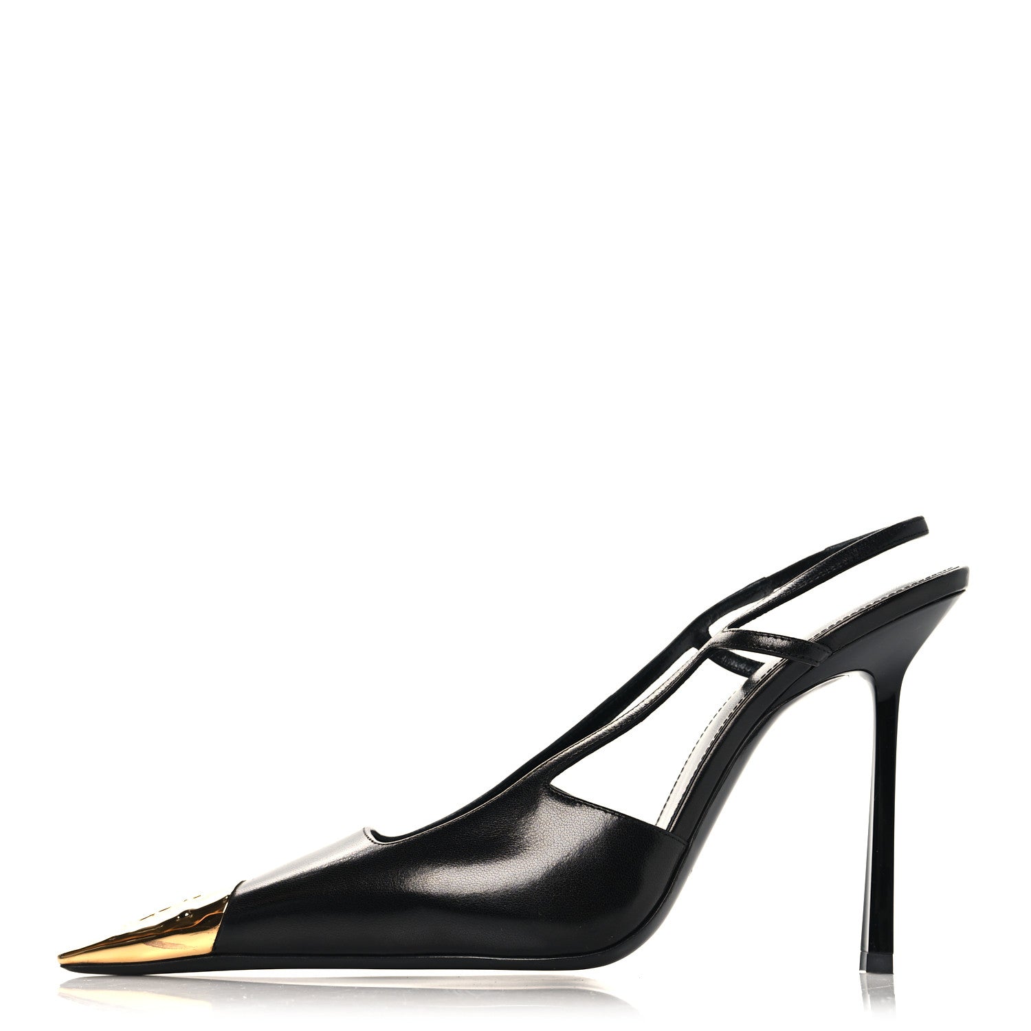 Saint Laurent Smooth Calfskin Jeanne 110 Slingback Pumps 39.5 Black 1 of 9