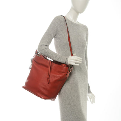 Burberry Grainy Calfskin Medium Ashby Hobo Cadmium Red 2 of 6