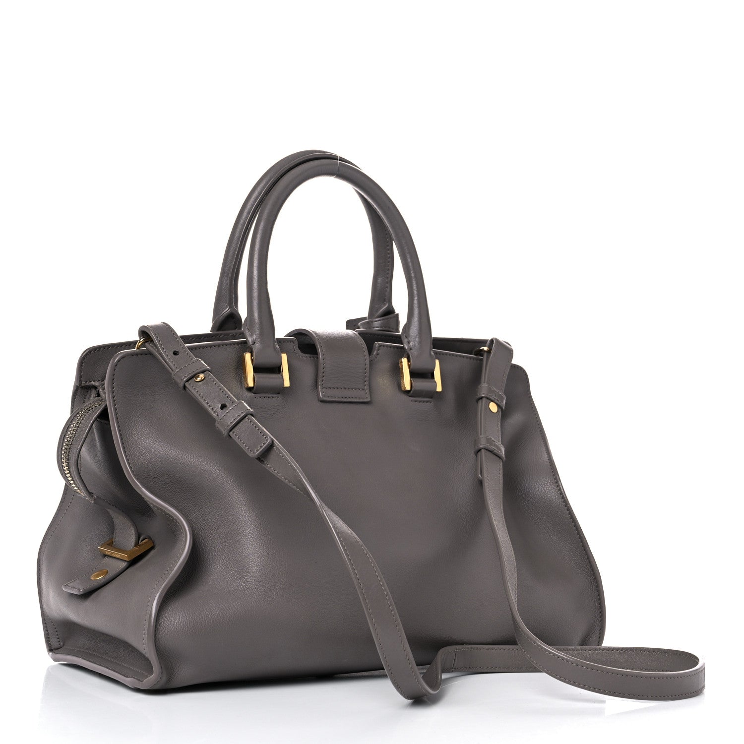 Saint Laurent Smooth Calfskin Small Cabas Monogram Fog 2 of 21
