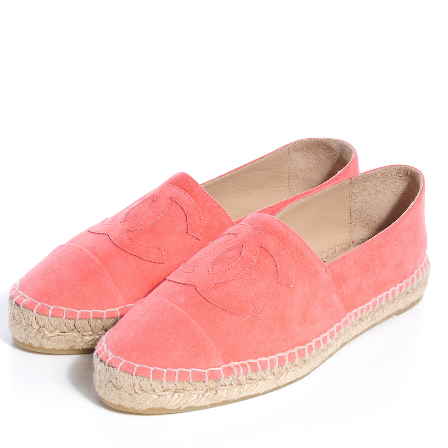 Chanel Suede Lambskin Single Sole CC Espadrilles 38 Pink 3 of 8