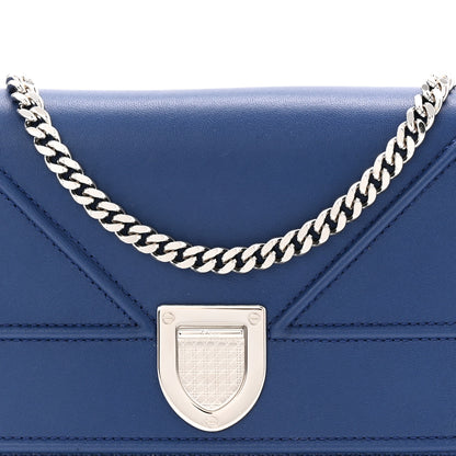 Christian Dior Lambskin Diorama Croisiere Chain Wallet Blue 7 of 9