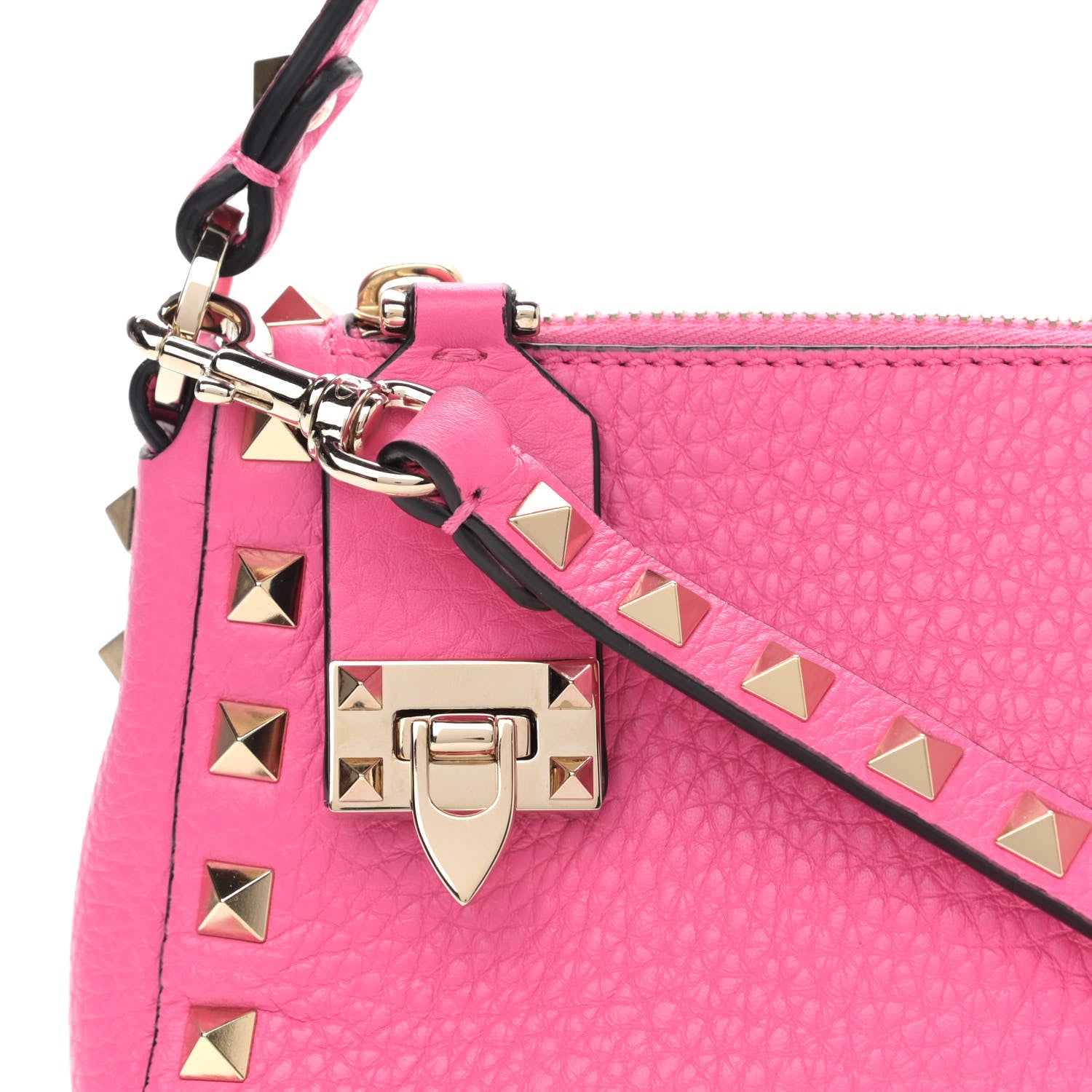 Valentino Garavani Pebbled Calfskin Small Rockstud Flip Lock Shoulder Bag Dawn Pink 7 of 9