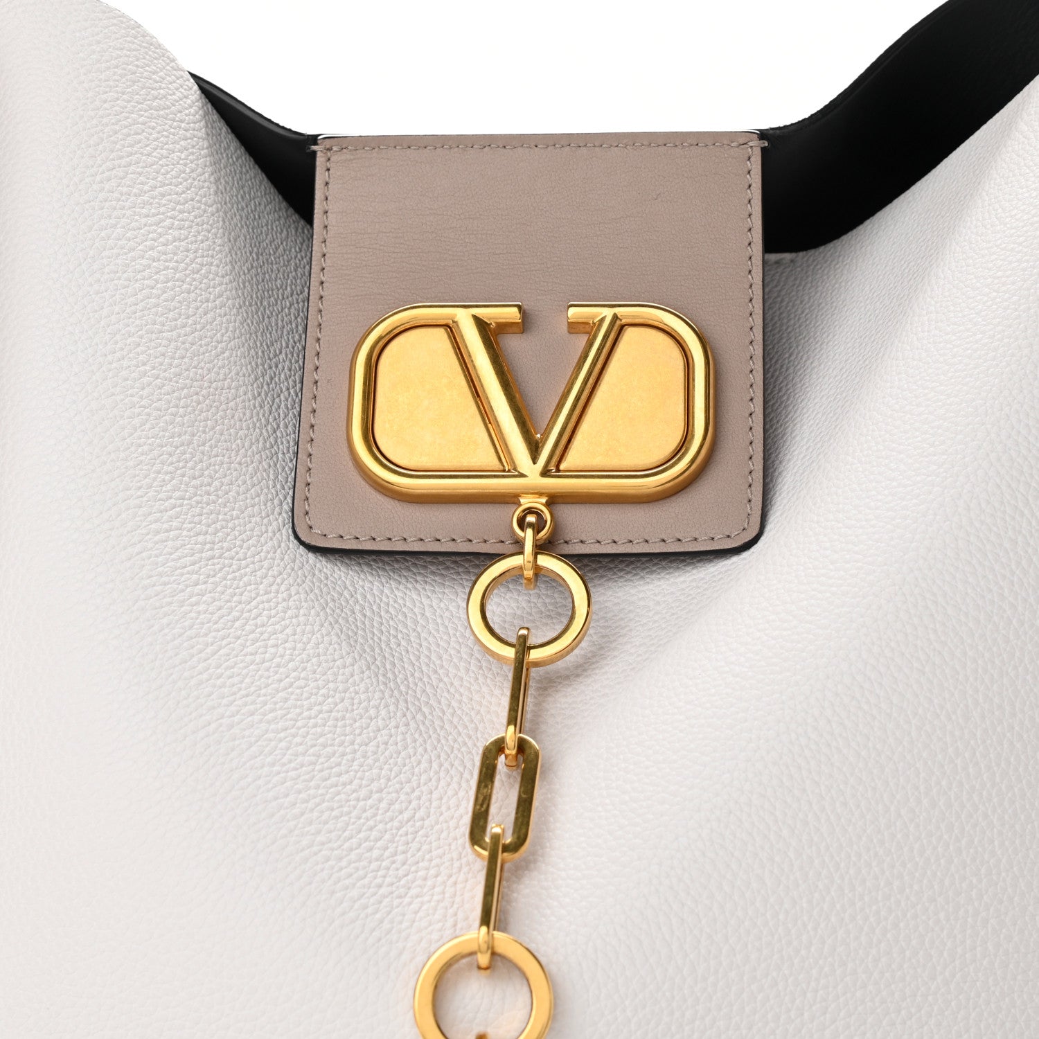 Valentino Garavani Grainy Calfskin VLogo Escape Hobo Bag White 8 of 12