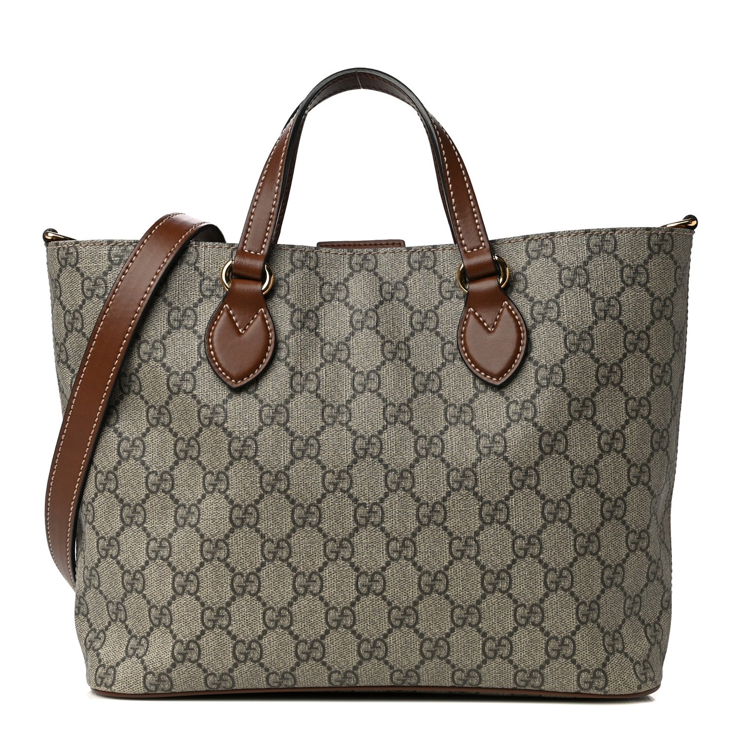 Soft GG Supreme Monogram Small Crossbody Tote Beige Cuir