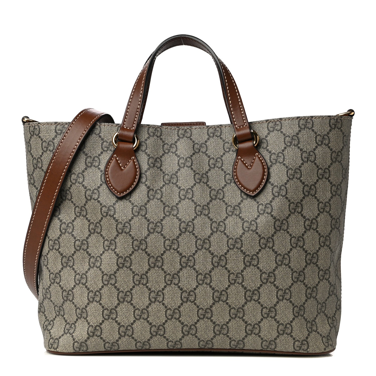 Gucci Soft GG Supreme Monogram Small Crossbody Tote Beige Cuir 1 of 11