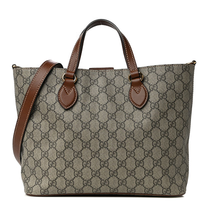 Gucci Soft GG Supreme Monogram Small Crossbody Tote Beige Cuir 1 of 11