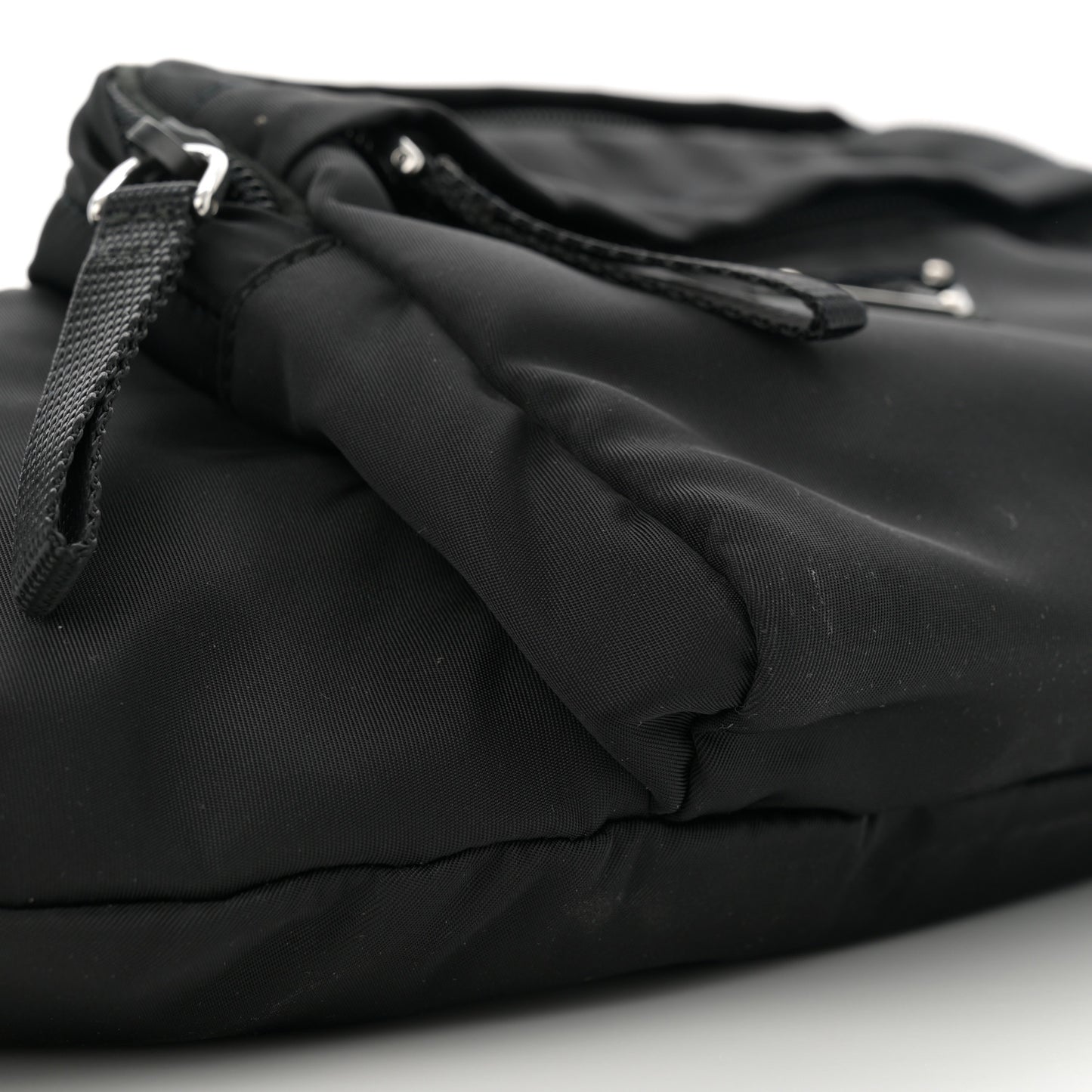 Tessuto Nylon Double Pocket Belt Bag Black