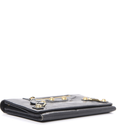 Balenciaga Agneau Giant 12 Gold Hardware Money Wallet Black 4 of 15