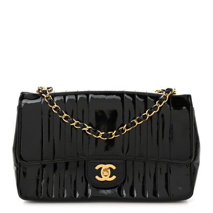 Chanel Patent Vertical Quilted Medium Single Flap Black 1 of 10