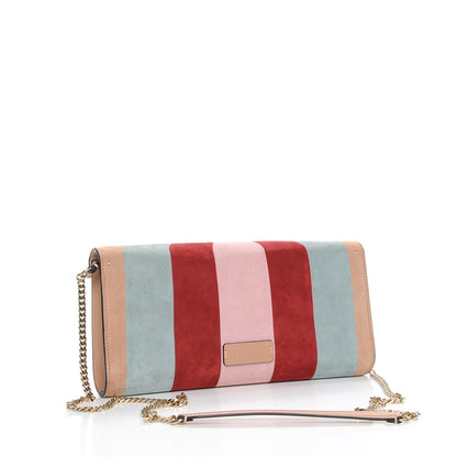 Valentino Garavani Suede Chevron Demilune Chain Clutch Multicolor 3 of 7