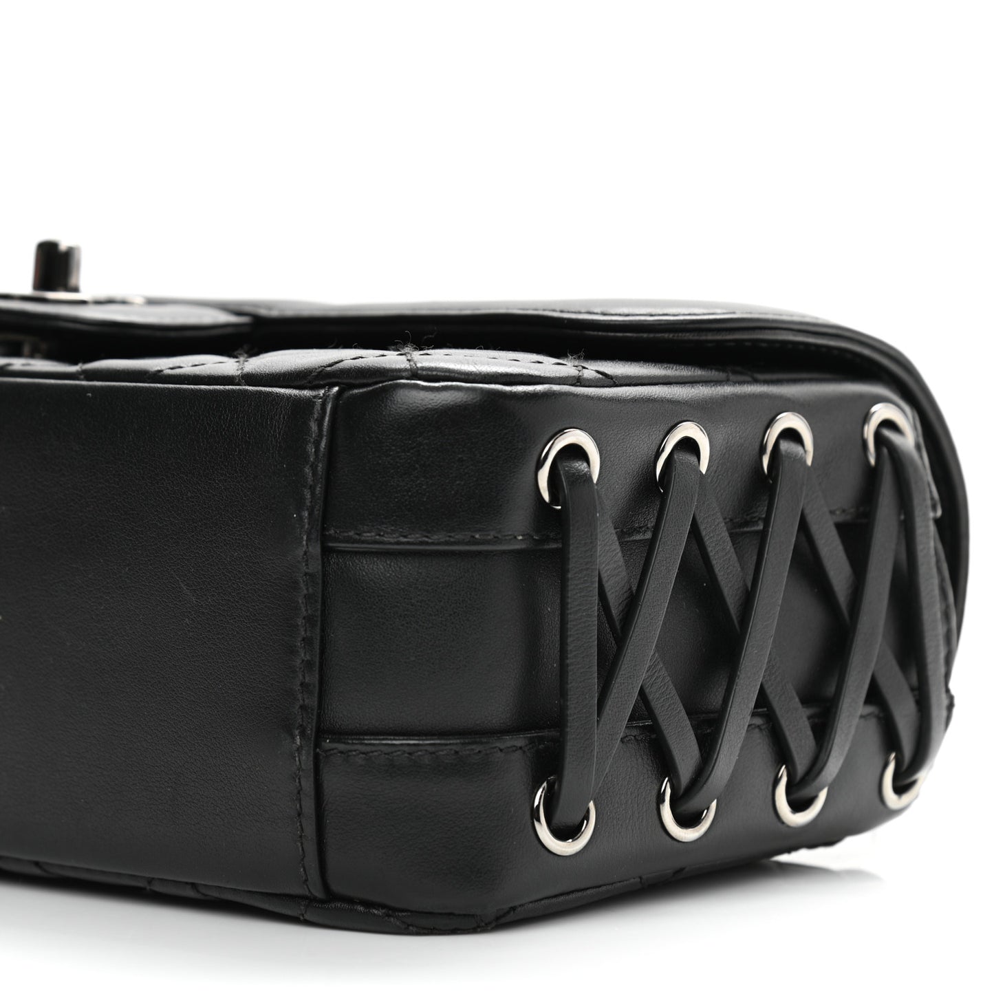 Calfskin Quilted Small Coco Corset Flap Black