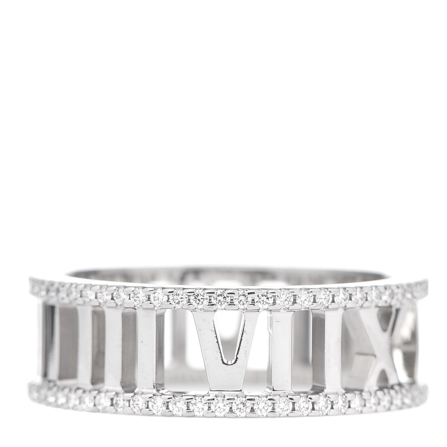 18K White Gold Diamond Atlas Open Pave Ring 56 7.5