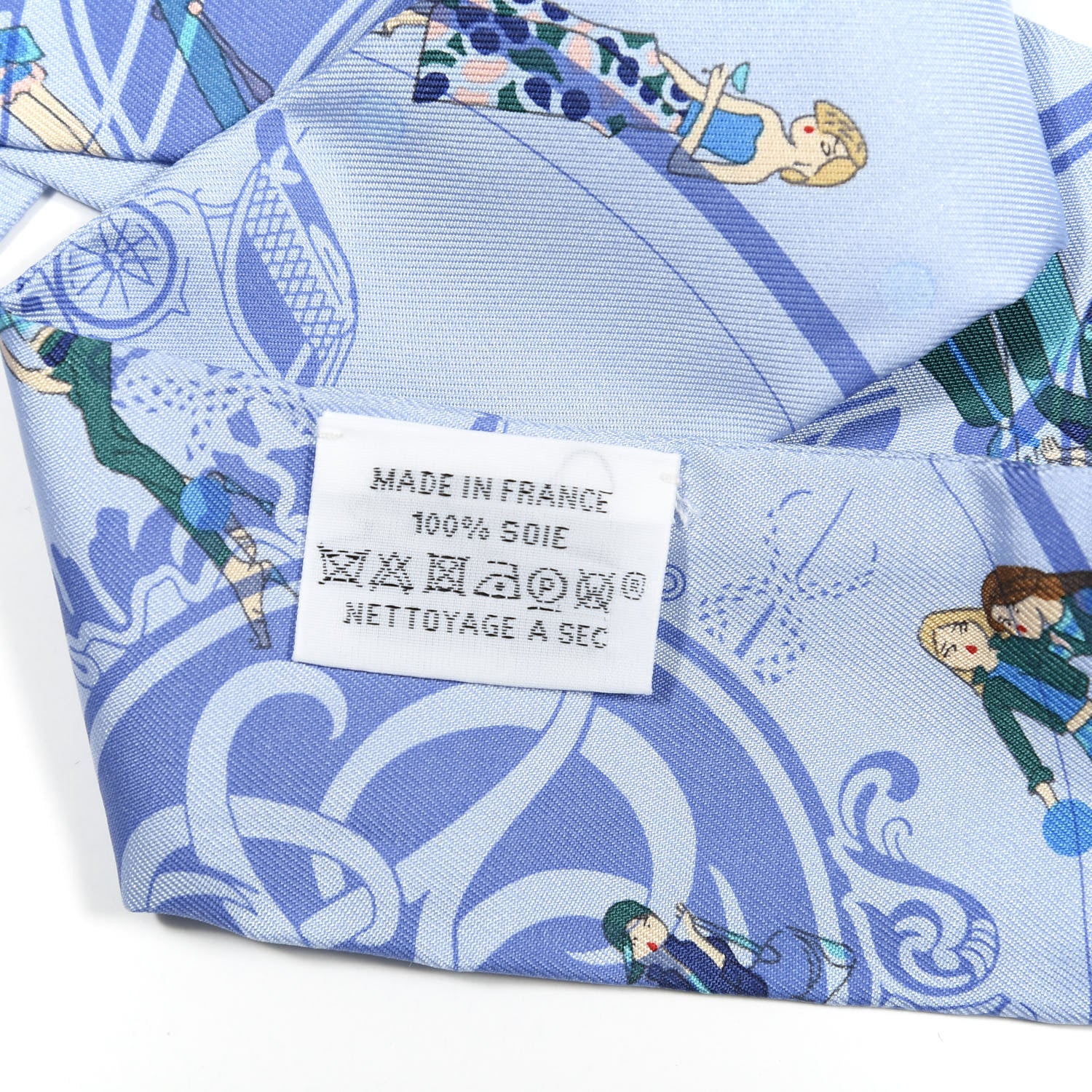 Hermes Silk Ex-Libris Les Parisiennes Twilly Ciel Turquoise Lavender 3 of 4