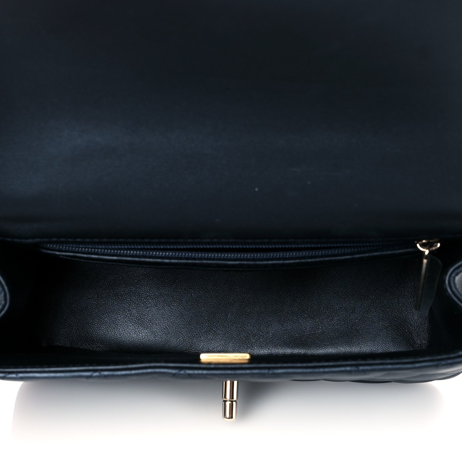 Chanel Lambskin Quilted Mini Top Handle Rectangular Flap Navy Blue 5 of 10