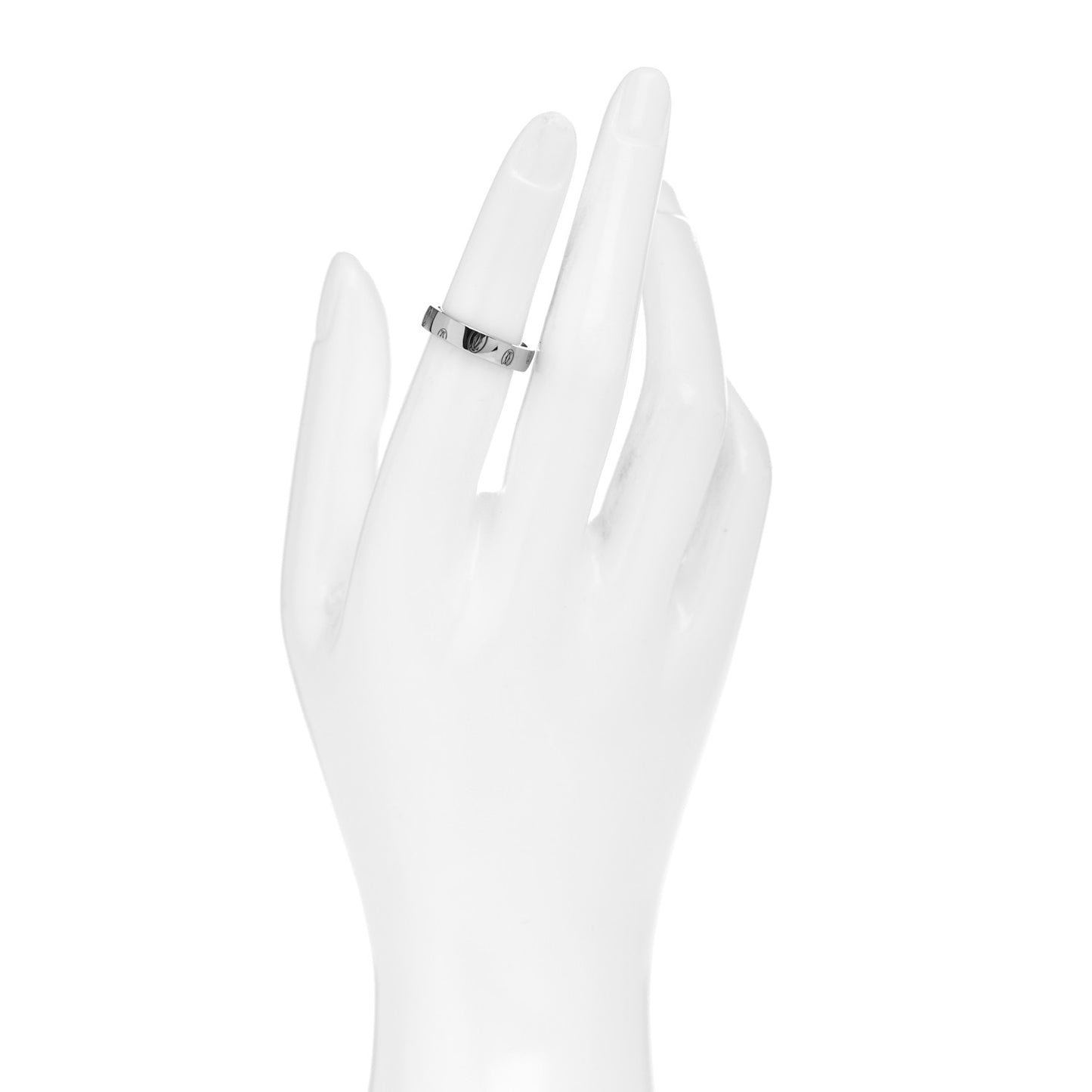 18K White Gold 4mm Happy Birthday Band Ring 50 5.25