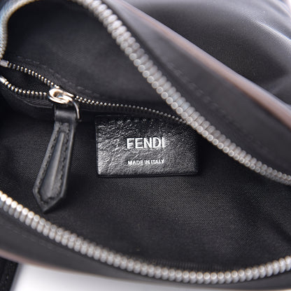 Fendi Nylon Fabric Jacquard Chamois FF 1974 Medium Crossbody Messenger Black Nuvola 5 of 9