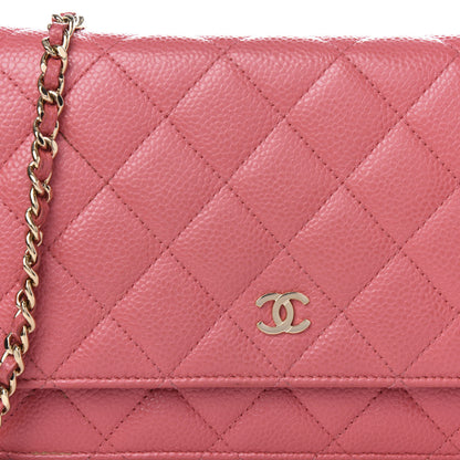 Chanel Caviar Quilted Wallet on Chain WOC Pink 9 of 9