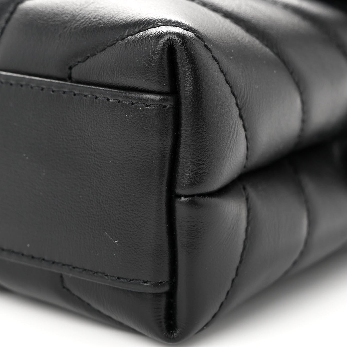 Calfskin Y Quilted Monogram Monochrome Toy Loulou Crossbody Bag Black