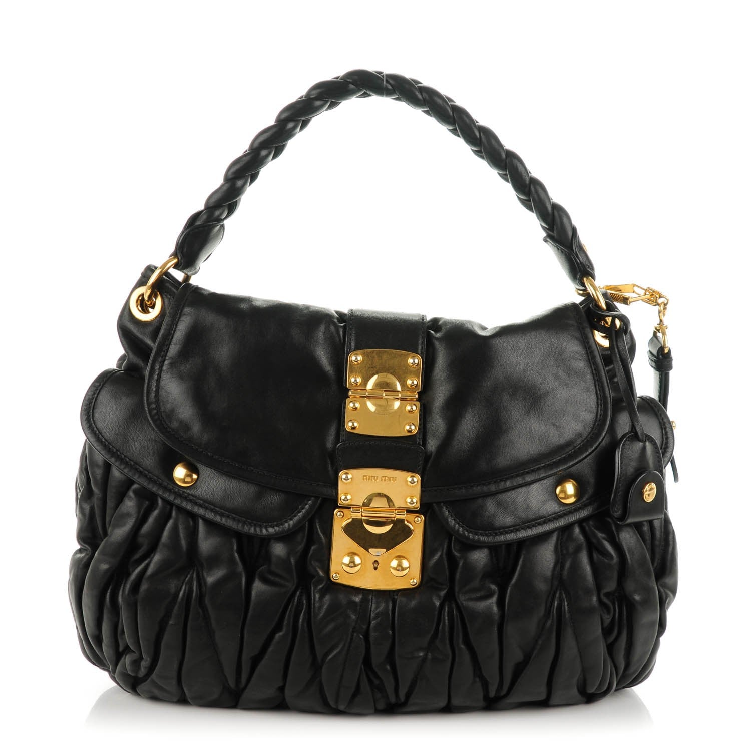 Miu Miu Matelasse Lux Coffer Hobo Nero Black 1 of 8