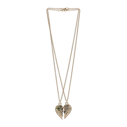 Chanel Crystal Gripoix Clover Heart CC Friendship Necklace Set Gold Multicolor 3 of 7