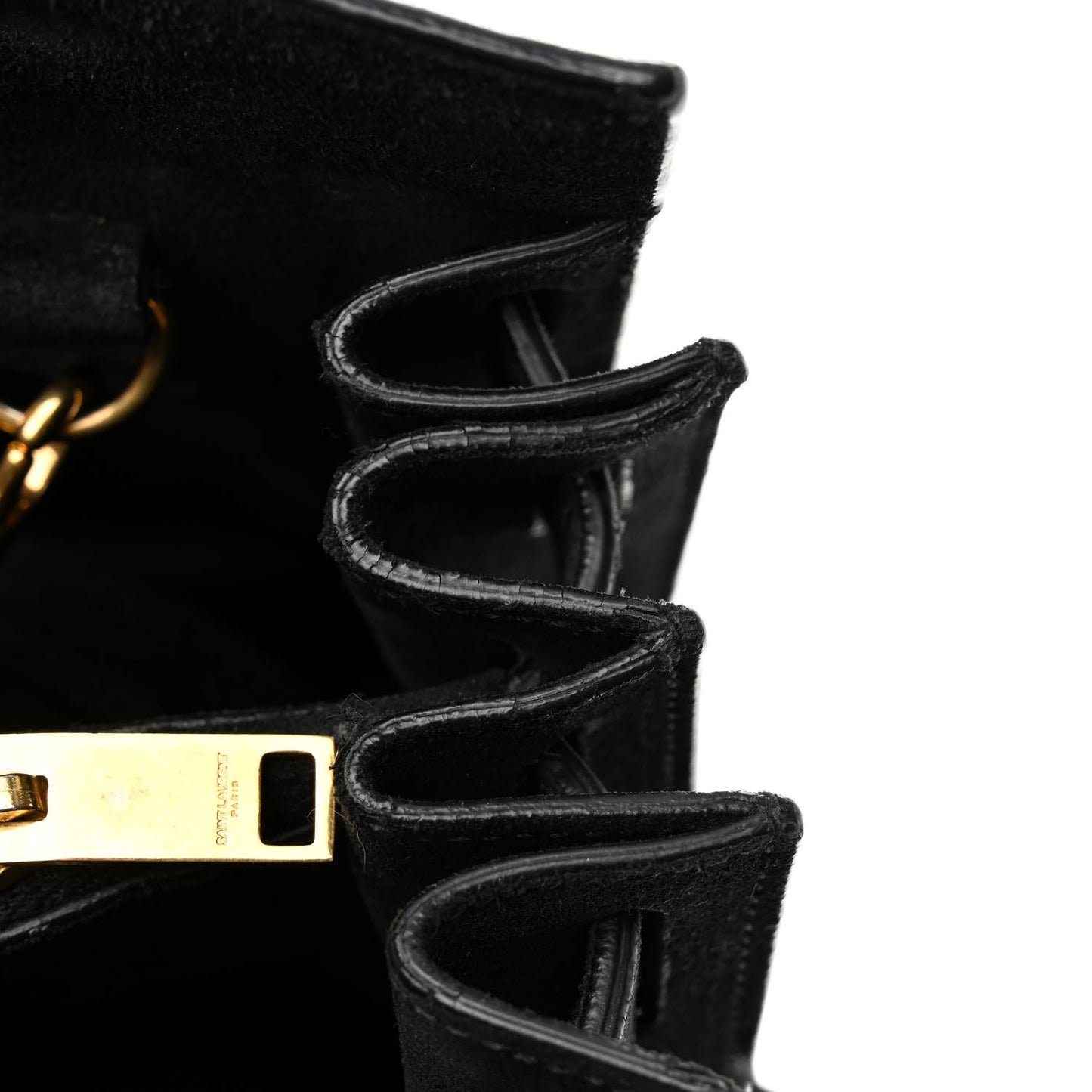 Suede Fringe Small Sac De Jour Black