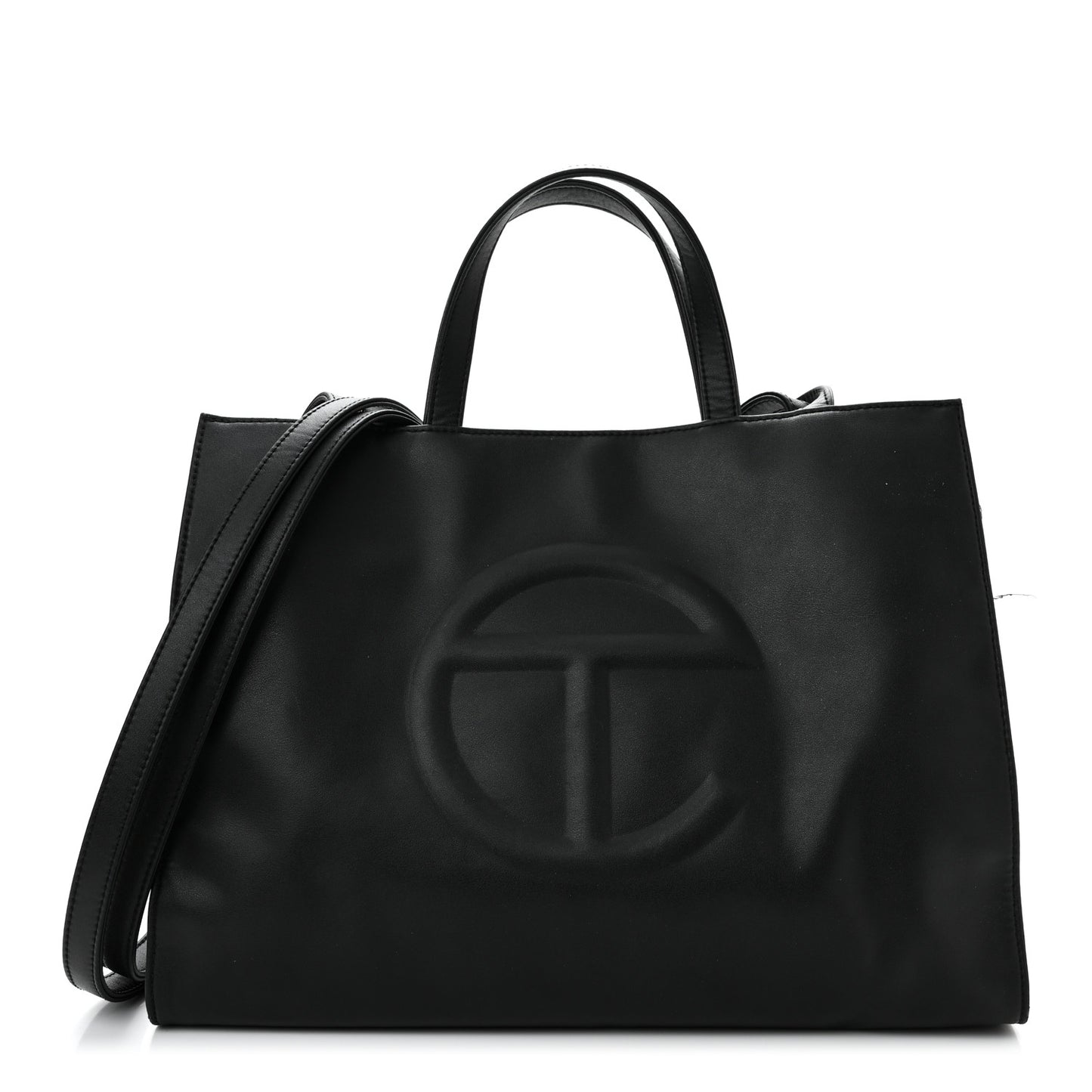 Vegan Leather Medium Shopping Bag Black
