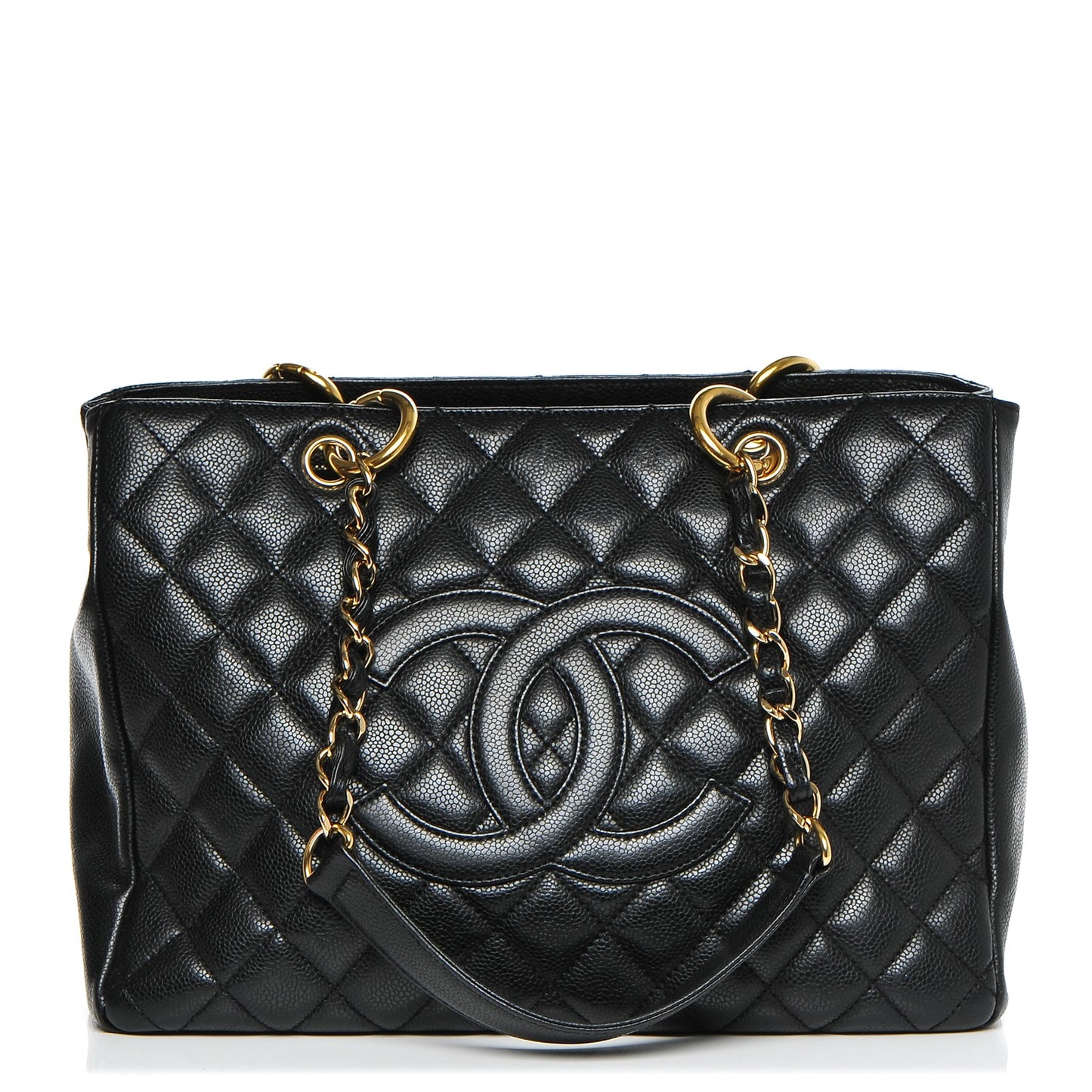Caviar Quilted Grand Shopping Tote GST Black