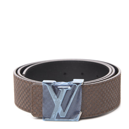 Louis Vuitton Suede Calfskin Mini Damier 40mm LV Initiales Belt 95 38 Moka 1 of 6