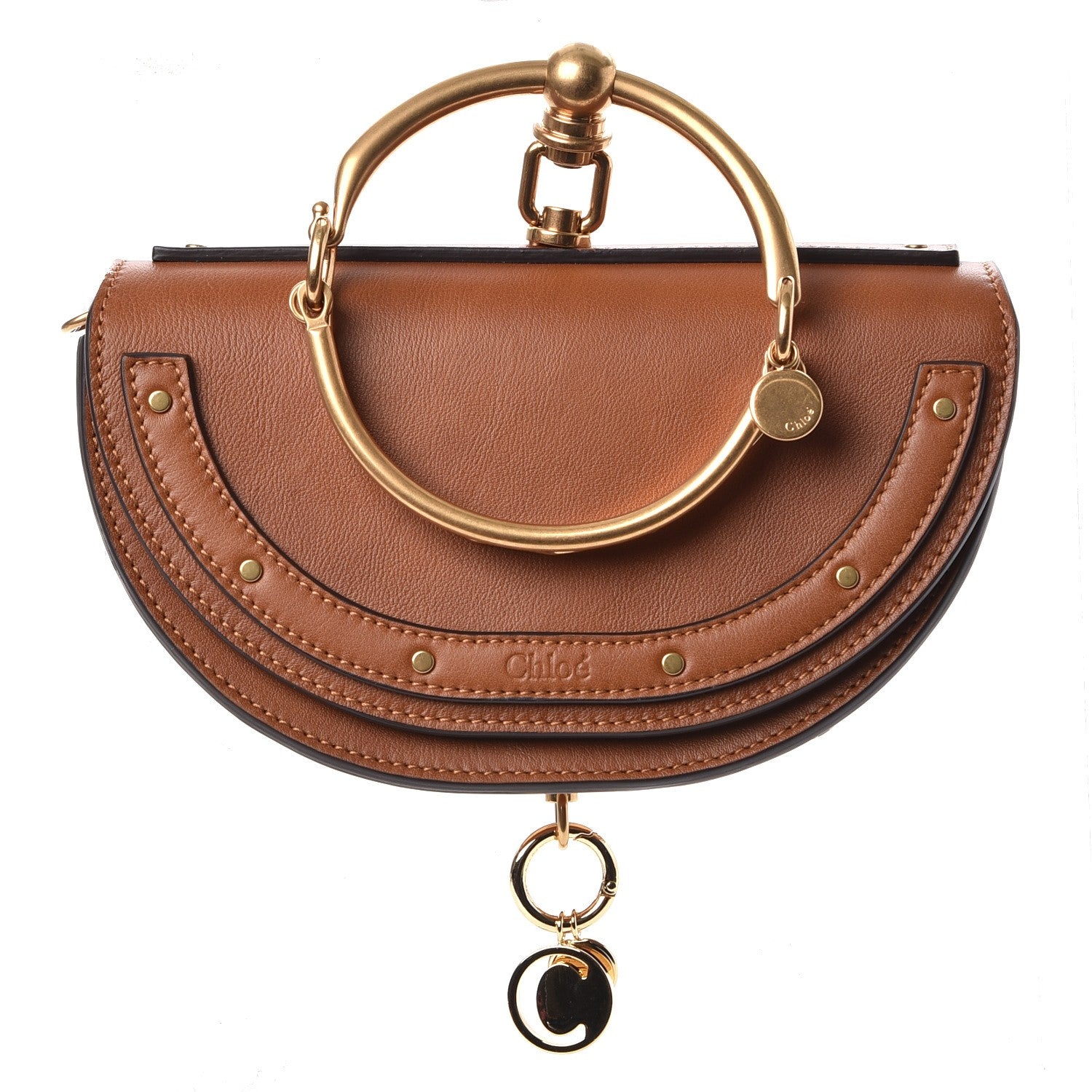 Chloe Calfskin Small Nile Bracelet Minaudiere Bag Caramel 1 of 8