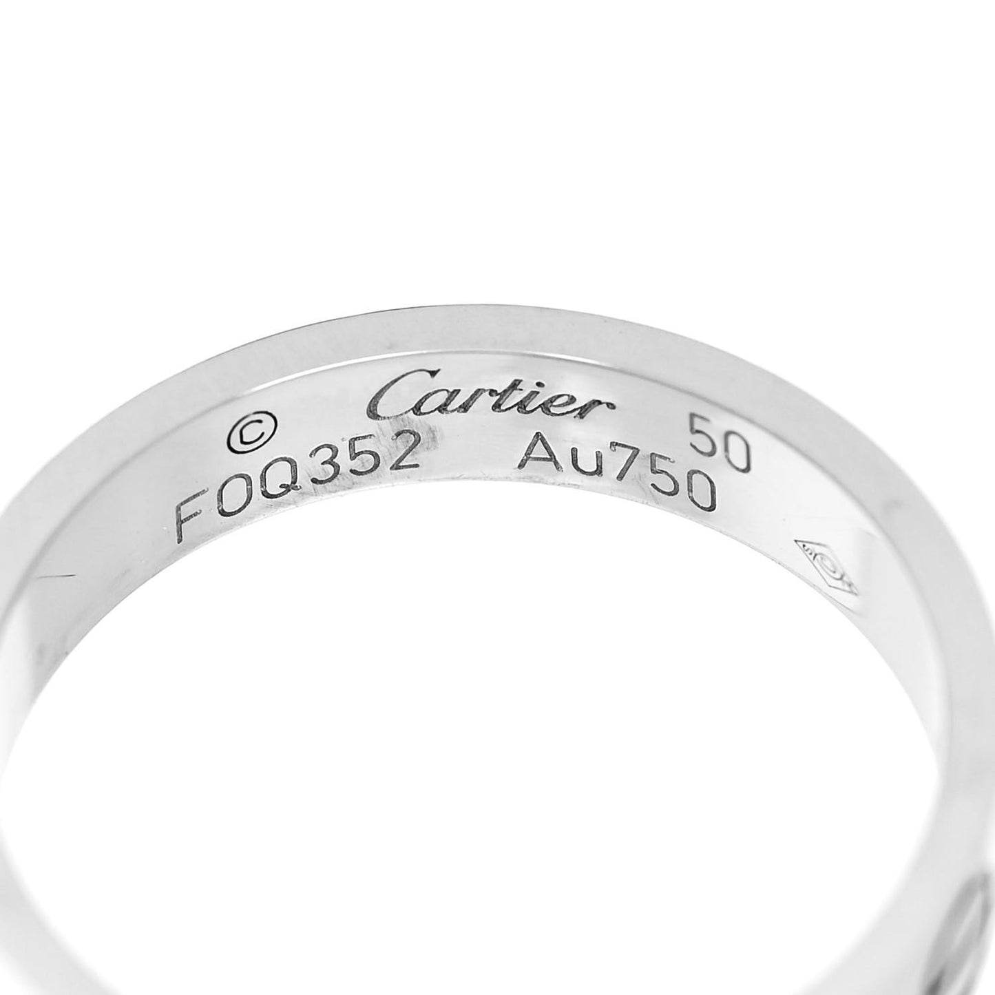 18K White Gold 3.5mm LOVE Wedding Band Ring 50 5.25