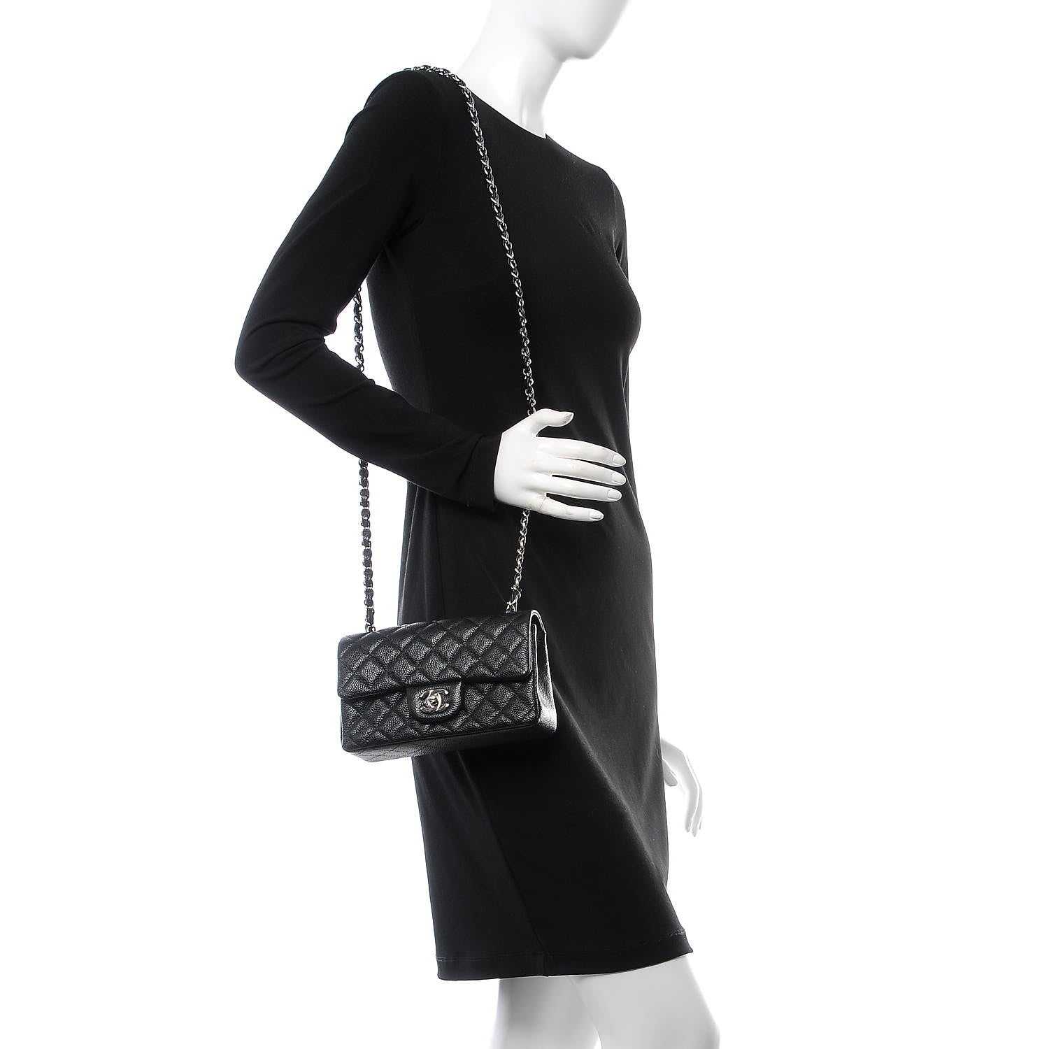 Chanel Caviar Quilted Mini Rectangular Flap Black 2 of 8