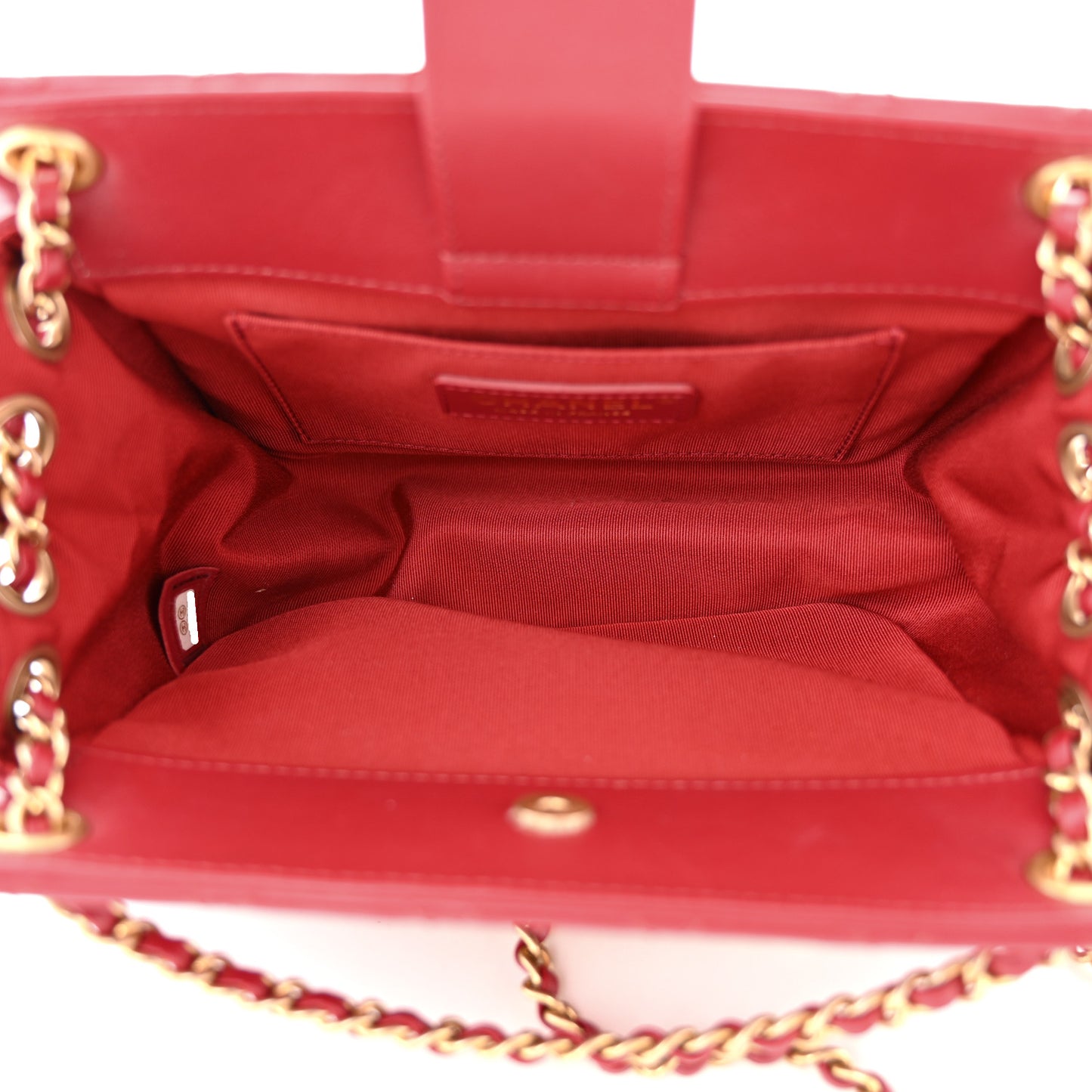 Calfskin Quilted CC Small Once Upon A Time Tote Red