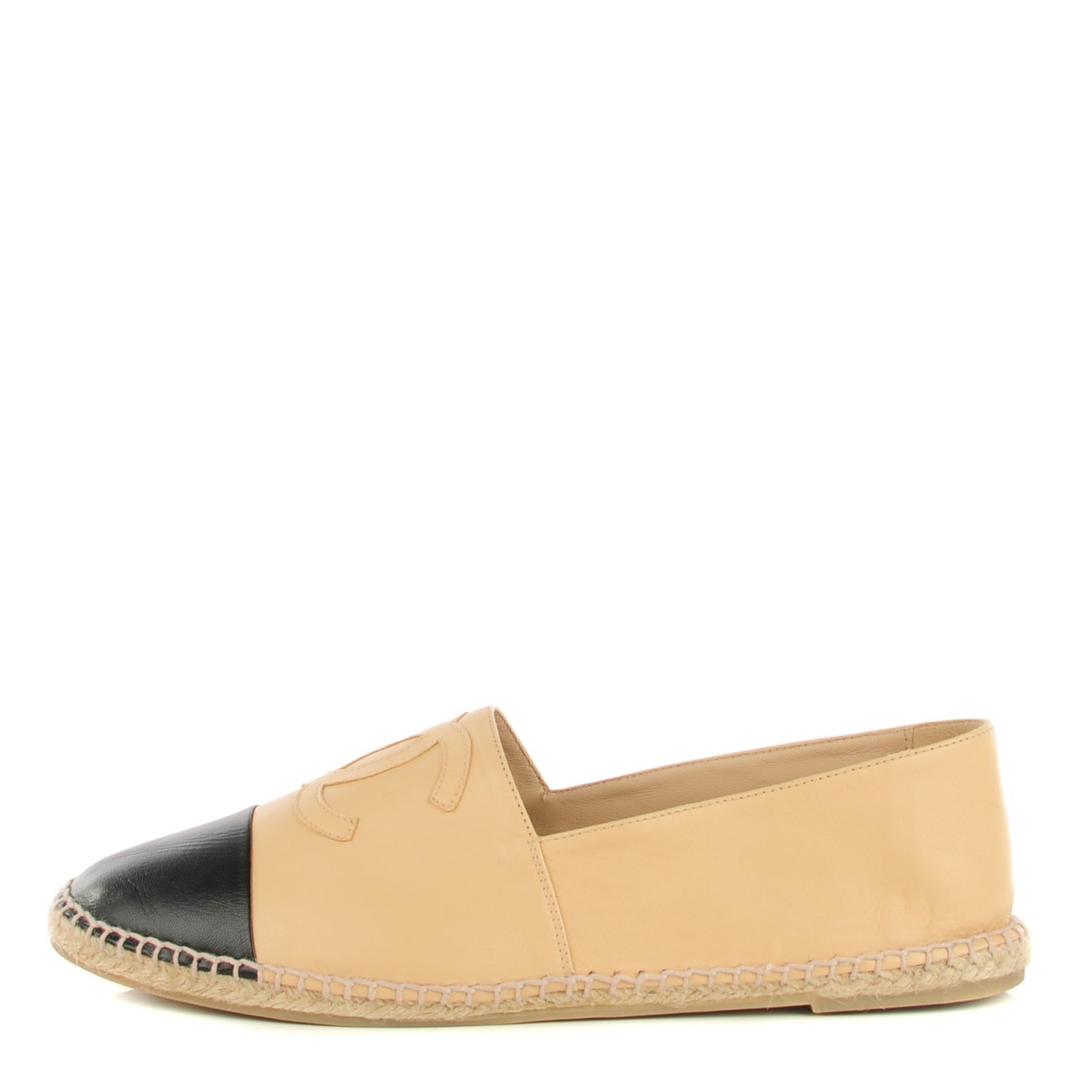 Lambskin CC Espadrilles 43 Beige Black