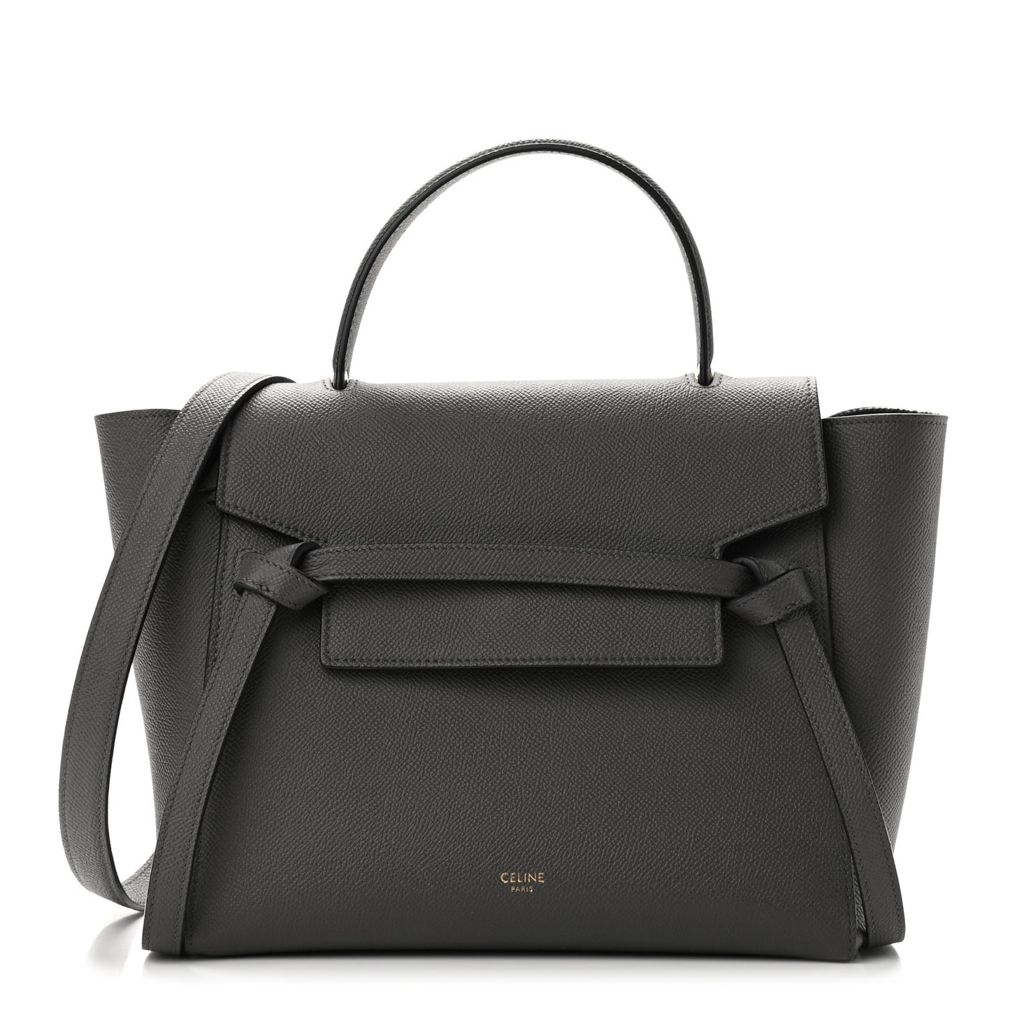 Grained Calfskin Micro Belt Bag Grey