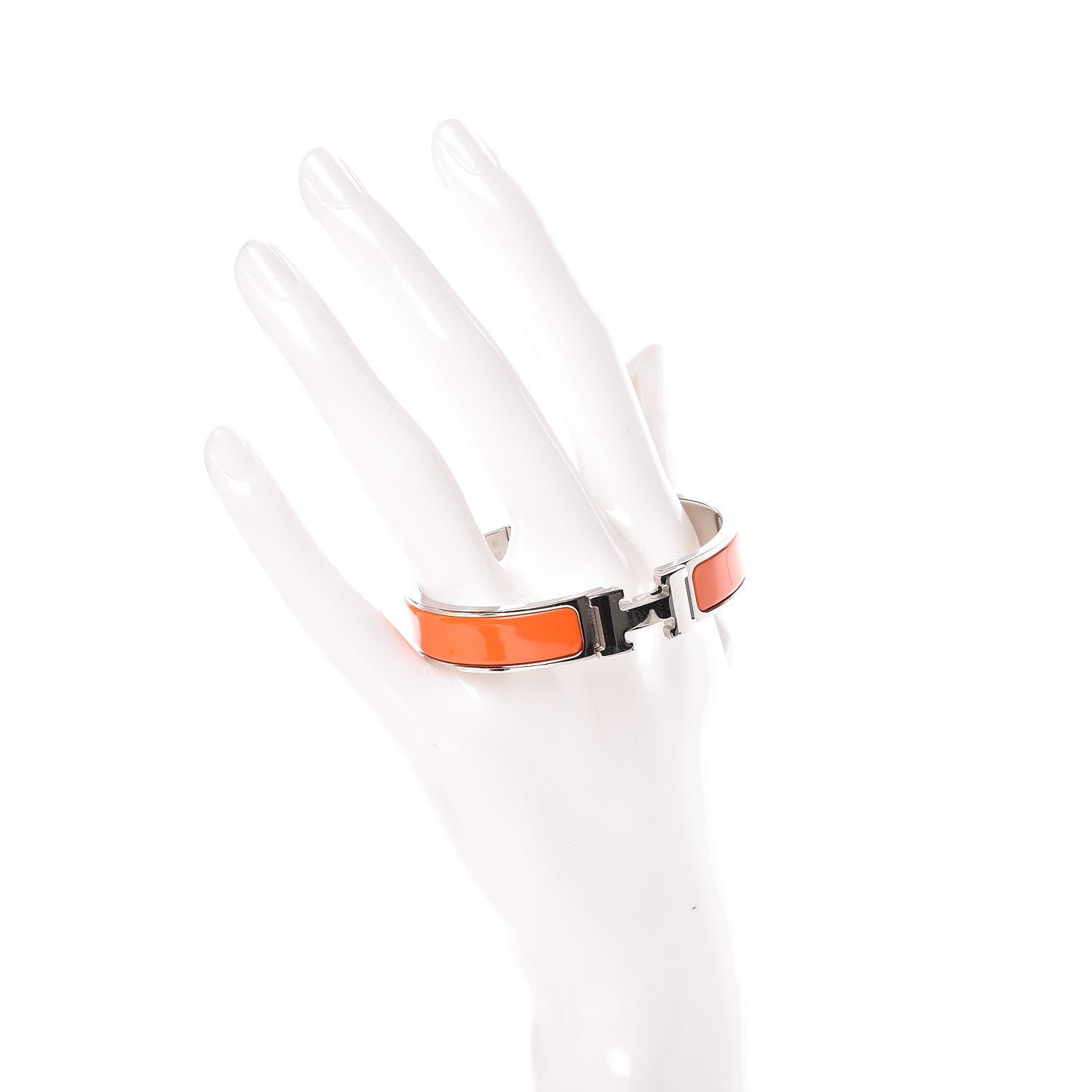 Hermes Enamel Narrow Clic Clac H Bracelet PM Orange 2 of 6