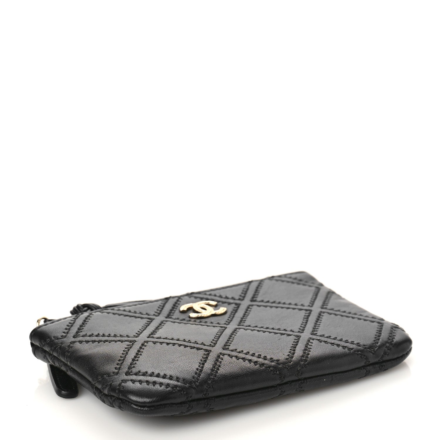 Chanel Lambskin Stitched Small Cosmetic Case Black 4 of 9