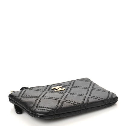 Chanel Lambskin Stitched Small Cosmetic Case Black 4 of 9