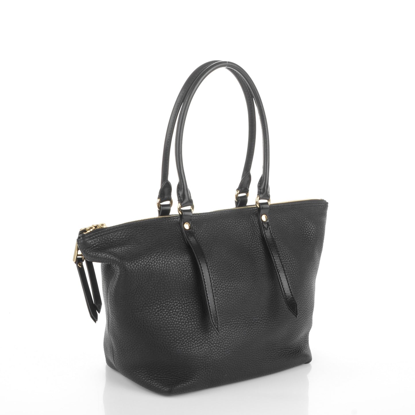 London Grainy Calfskin Small Salisbury Tote Black