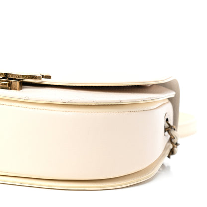 Chanel Shiny Calfskin Goatskin Quilted Medium Coco Curve Messenger Flap White 9 of 10
