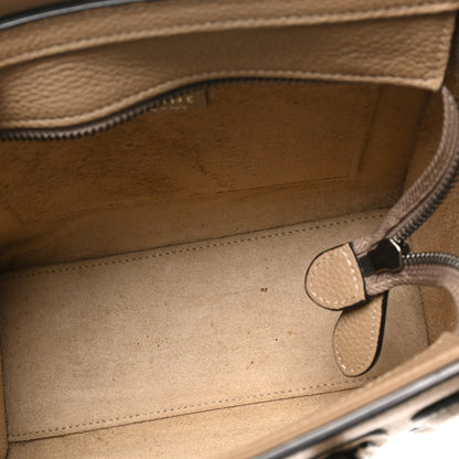Celine Drummed Calfskin Nano Luggage Dune 5 of 9