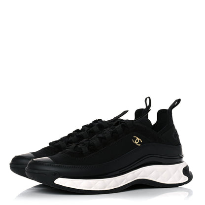 Chanel Velvet Calfskin Mixed Fibers CC Sneakers 42 Black 3 of 9