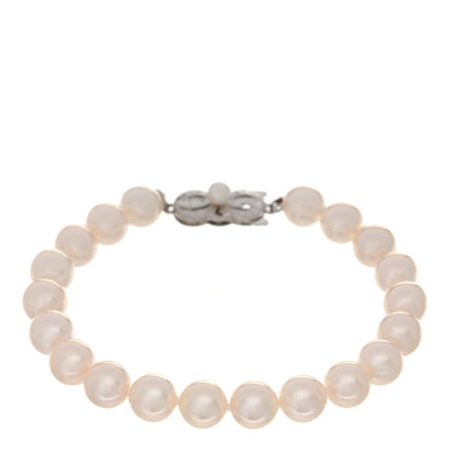 Mikimoto 18K White Gold Akoya Cultured Pearl 7.5-8mm Strand Bracelet 1 of 4