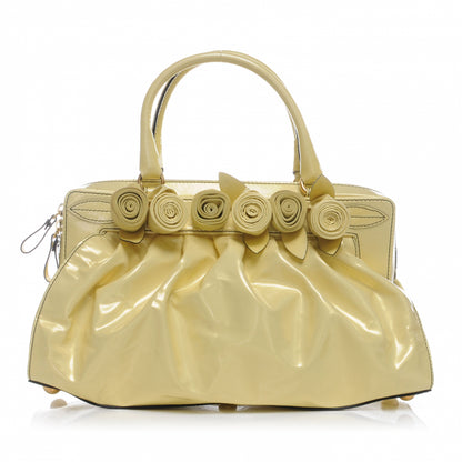 Valentino Garavani Coated Canvas Lacca Fleur Frame Bag Yellow 1 of 7