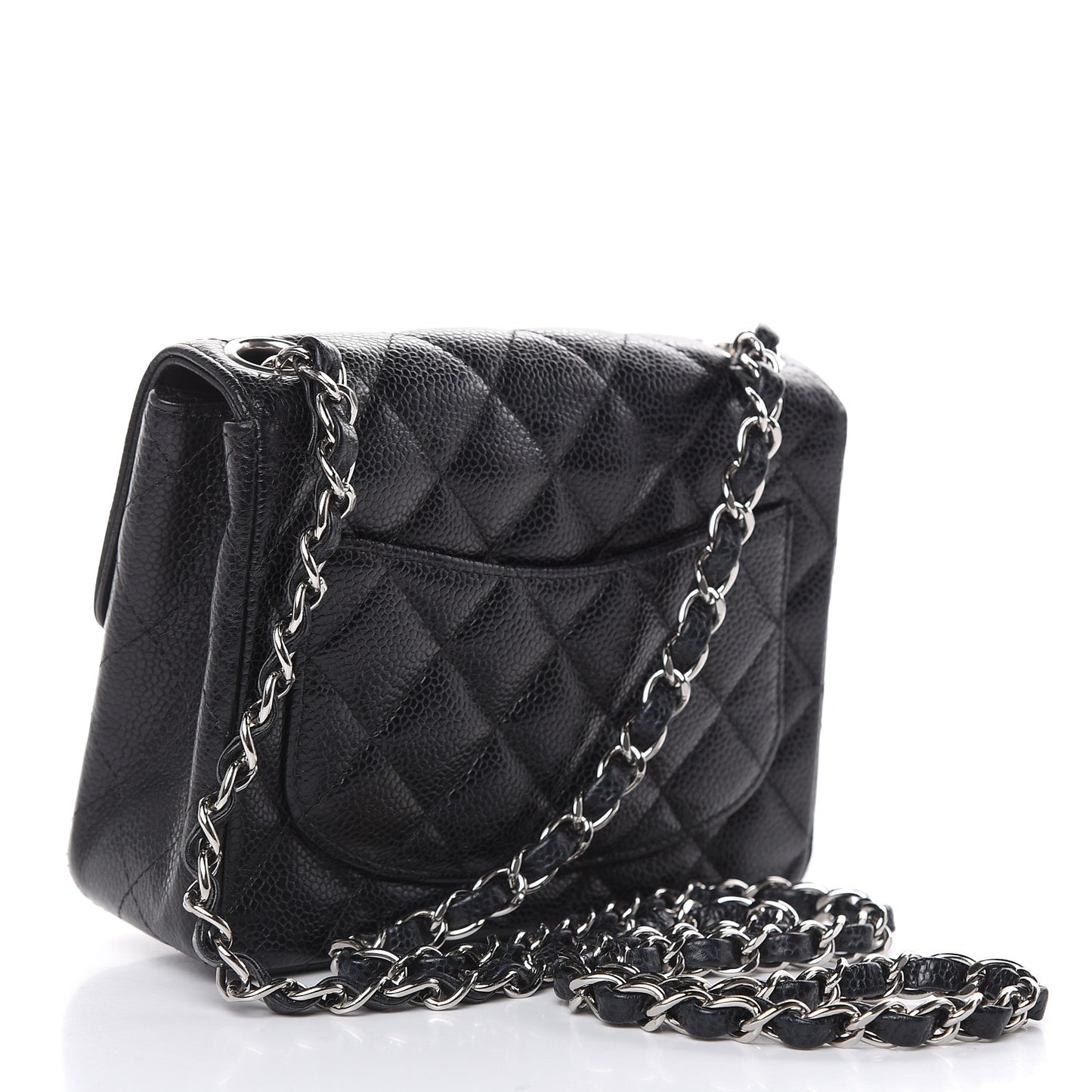 Caviar Quilted Mini Square Flap Black