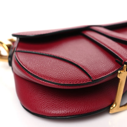 Christian Dior Grained Calfskin Mini Saddle Bag Red 9 of 10