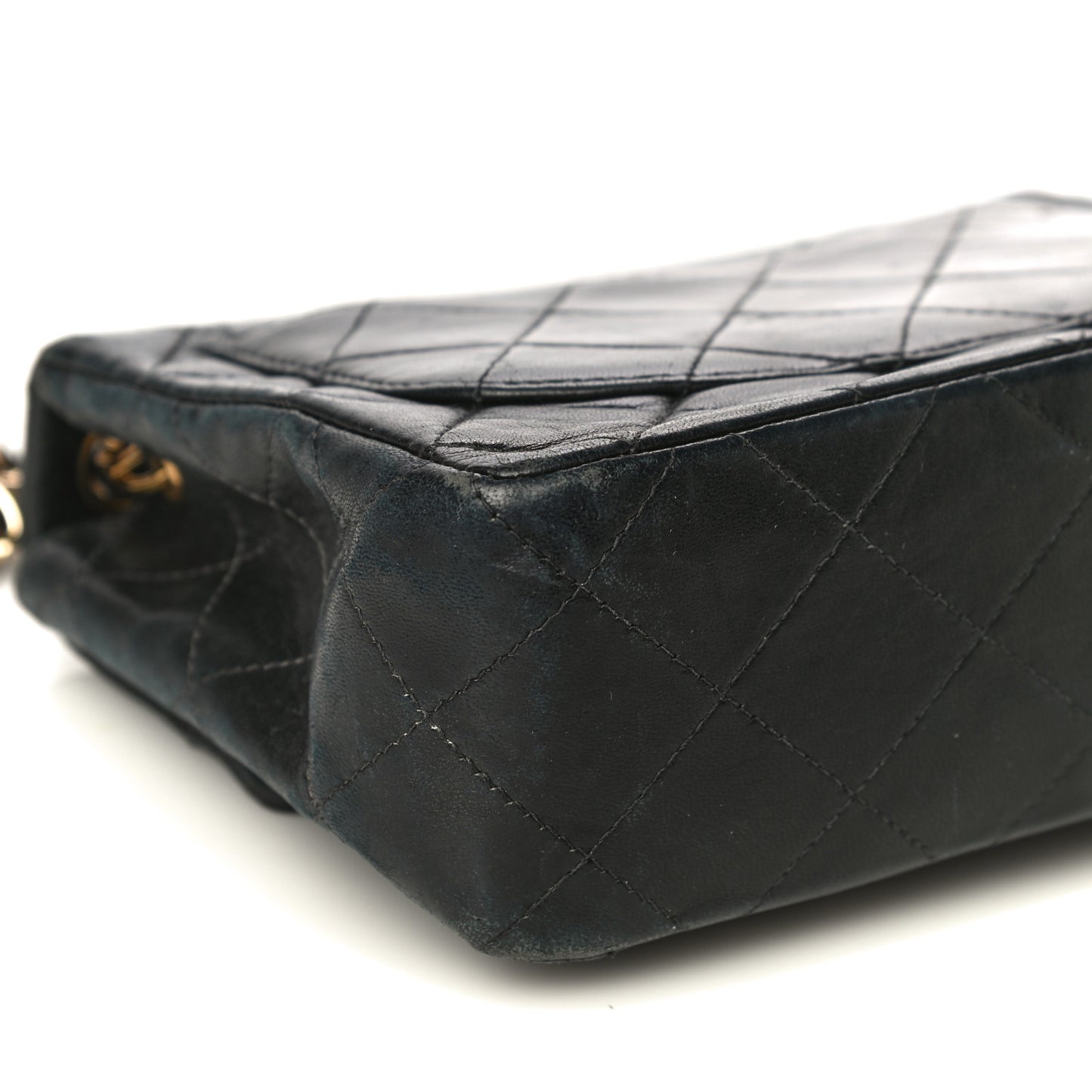 Lambskin Quilted Mini Square Flap Bag Black